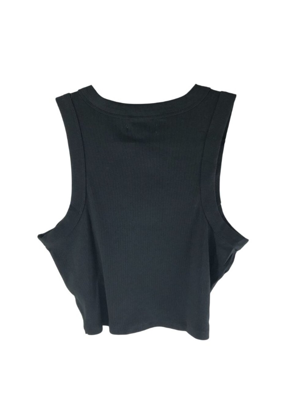 Madewell Supima Rib Crop Tank Top Stretch Black M - Picture 3 of 6